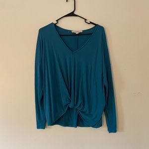 LOFT knotted front long sleeve tee